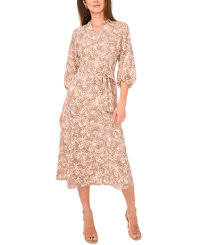 Женское платье миди с принтом, разрезом на горловине и поясом Vince Camuto, коричневый/бежевый
Женское платье миди с принтом, разрезом на горловине и поясом Vince Camuto, коричневый/бежевый