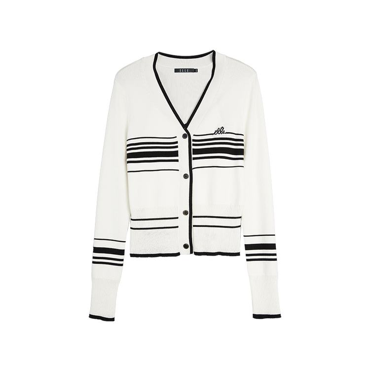 ELLE Кардиган женский V-образный вырез черно-белый
ELLE Кардиган женский V-образный вырез черно-белый