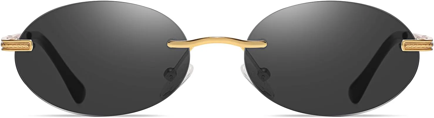 Ретро маленькие овальные металлические солнцезащитные очки - поляризованные UV400, без оправы, винтажные, для вождения на открытом воздухе Plinvo, Gold Black
Ретро маленькие овальные металлические солнцезащитные очки - поляризованные UV400, без оправы, винтажные, для вождения на открытом воздухе Plinvo, Gold Black