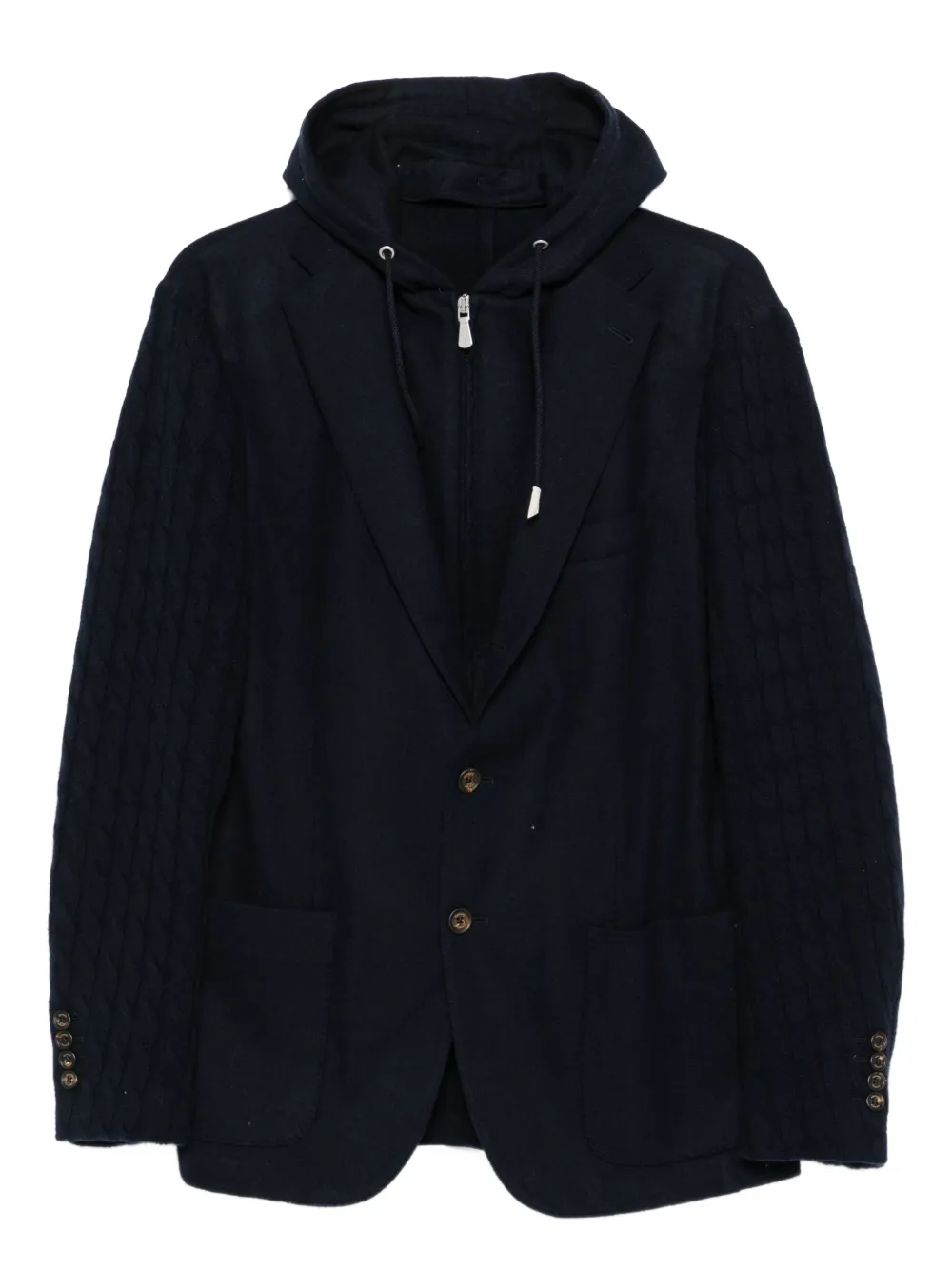 Однобортный пиджак с капюшоном Eleventy, синий
Однобортный пиджак с капюшоном Eleventy, синий