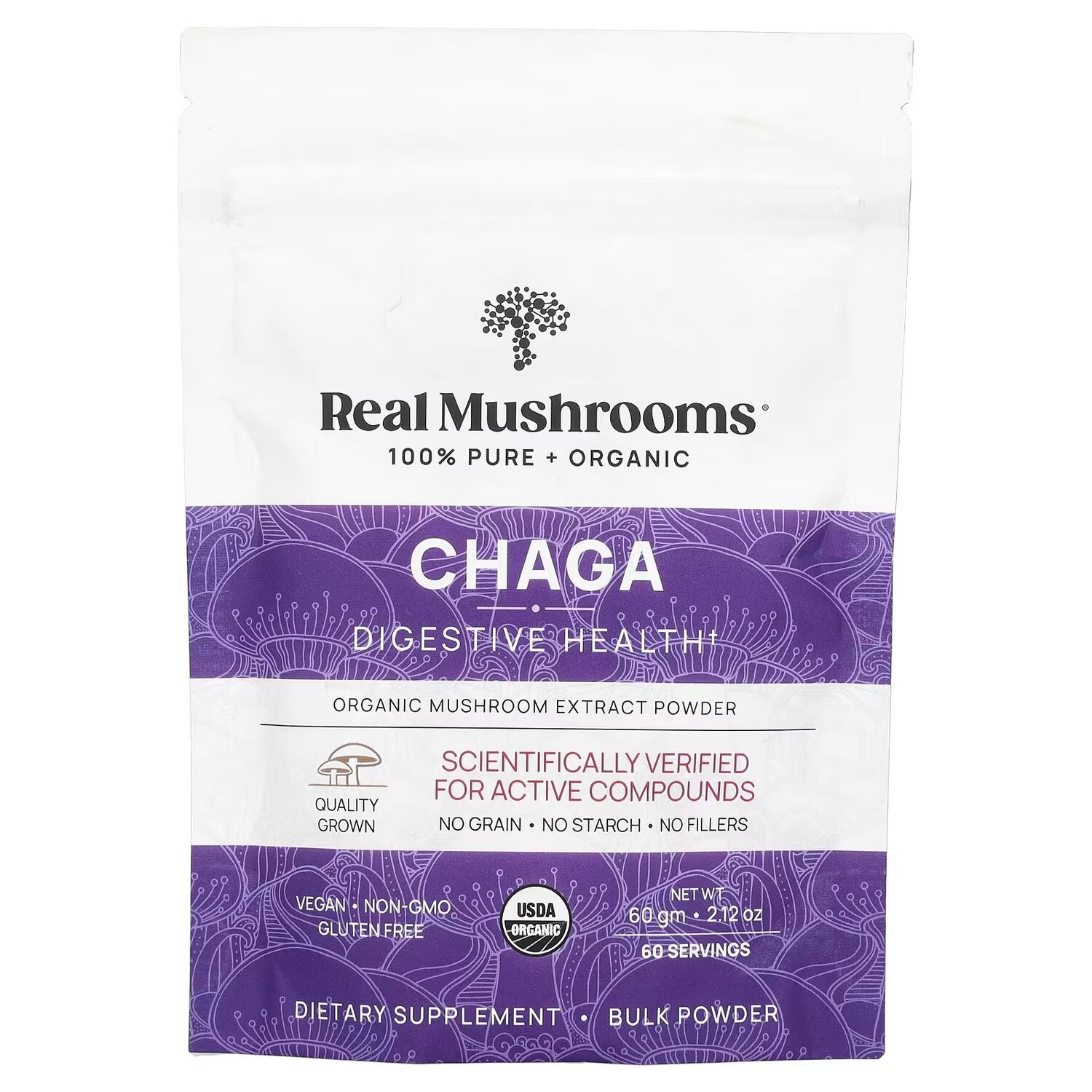 Чага, порошок органического экстракта грибов, 2,12 унции (60 г) Real Mushrooms
Чага, порошок органического экстракта грибов, 2,12 унции (60 г) Real Mushrooms