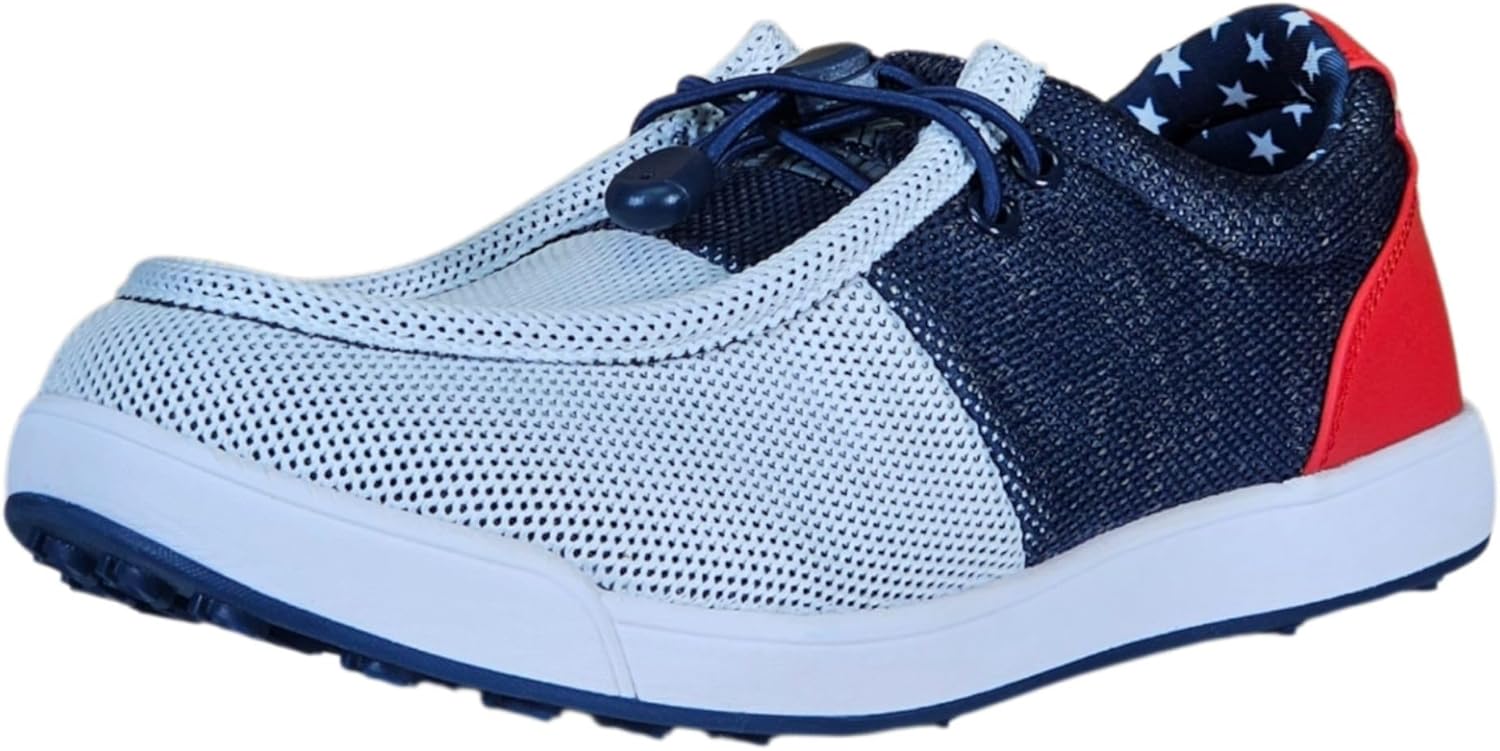 Мужские гольф обувь SKONI без шипов, На липучке, Легкие, белый/красный/синий
Мужские гольф обувь SKONI без шипов, На липучке, Легкие, белый/красный/синий