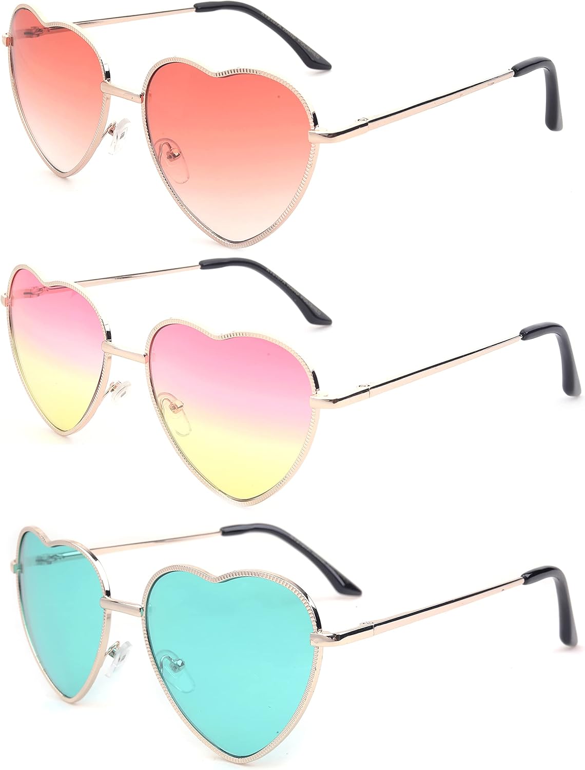 Женские солнцезащитные очки-авиаторы Newbee Fashion, форма сердца, металлическая оправа, линзы с эффектом вспышки, пружинный шарнир (3 пары: красные, розово-зеленые, разноцветные)
Женские солнцезащитные очки-авиаторы Newbee Fashion, форма сердца, металлическая оправа, линзы с эффектом вспышки, пружинный шарнир (3 пары: красные, розово-зеленые, разноцветные)