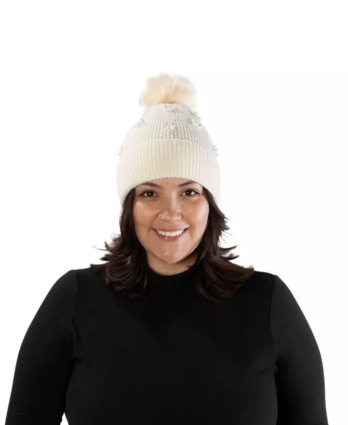 Шапка-бини с помпоном из искусственного жемчуга Marcus Adler, слоновая кость
Шапка-бини с помпоном из искусственного жемчуга Marcus Adler, слоновая кость