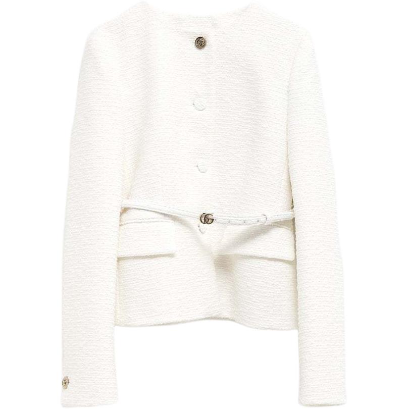 GUCCI Хлопковая куртка с поясом из букле, White
GUCCI Хлопковая куртка с поясом из букле, White