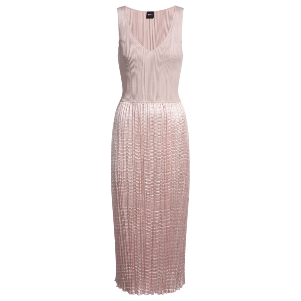 Вязаное платье с блестящей структурной юбкой BOSS, светло-розовый
Вязаное платье с блестящей структурной юбкой BOSS, светло-розовый