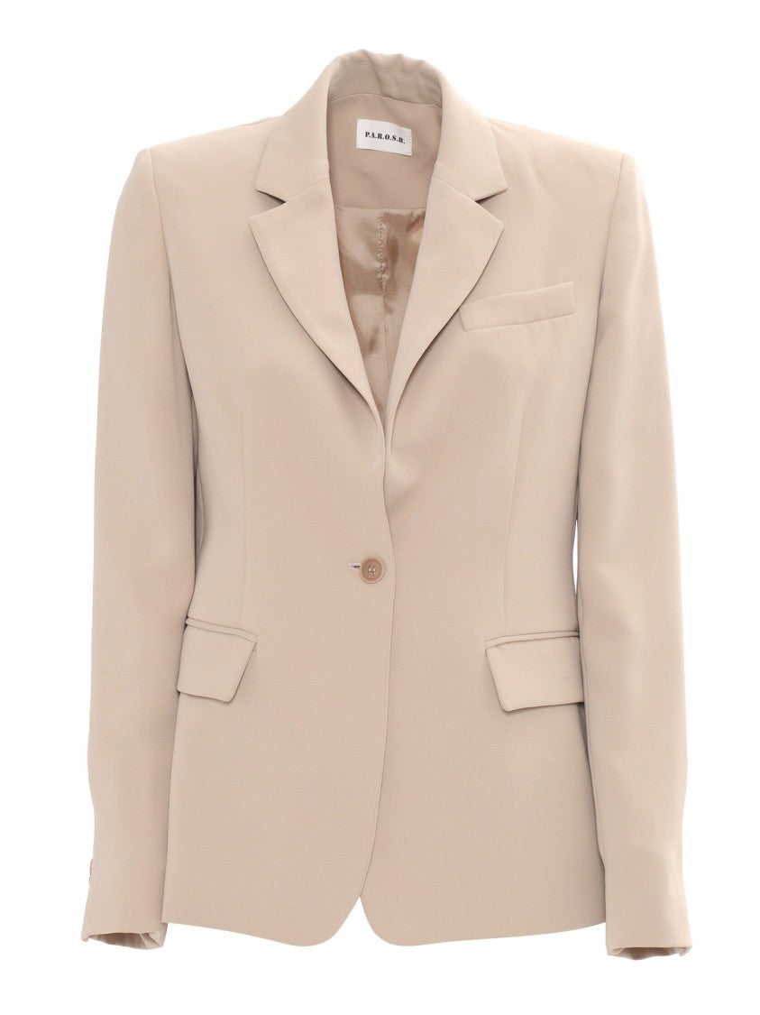 Приталенный блейзер с застежкой на одну пуговицу и заостренными лацканами P.A.R.O.S.H., Neutrals
Приталенный блейзер с застежкой на одну пуговицу и заостренными лацканами P.A.R.O.S.H., Neutrals