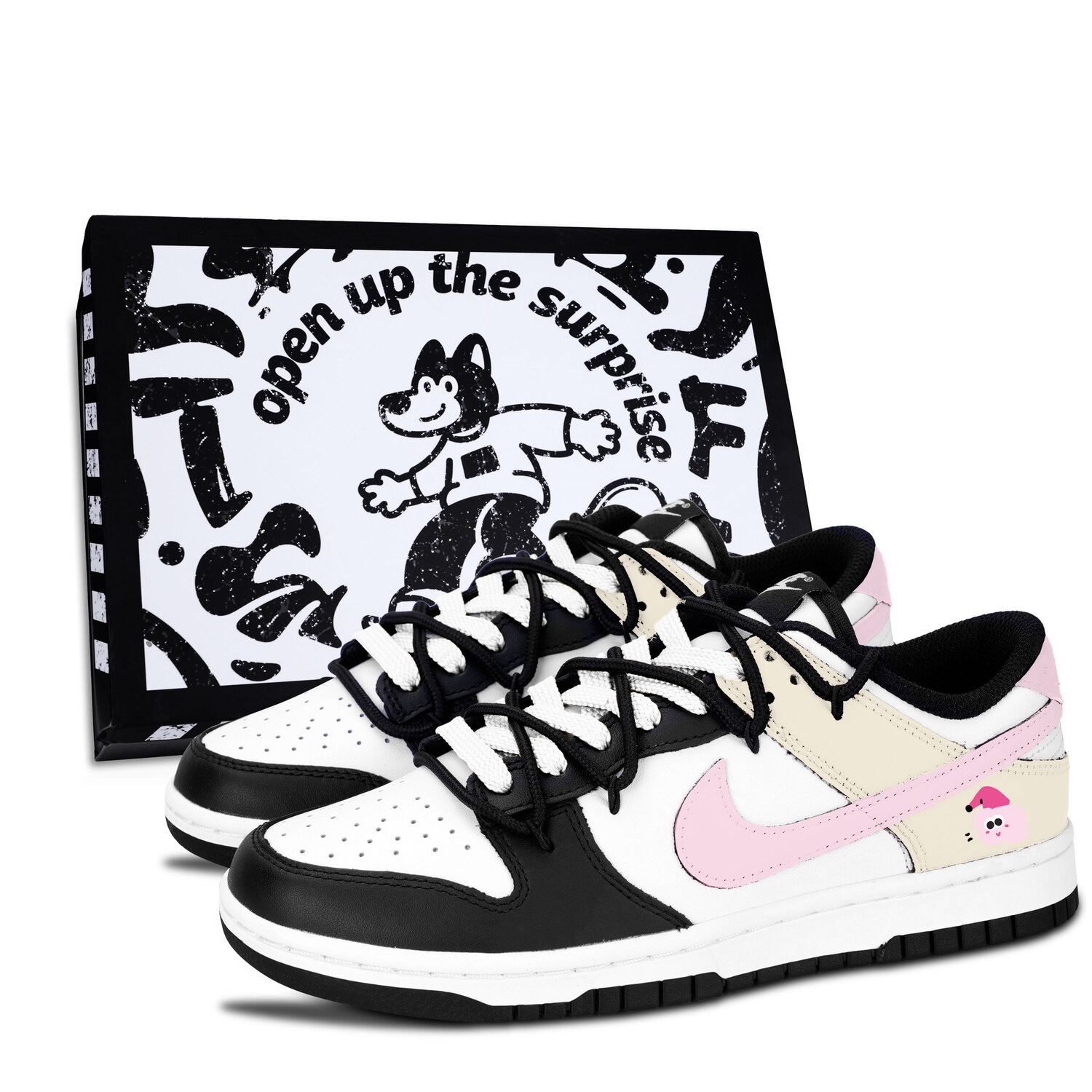 Nike Dunk Black White, Pink and Adorable Trend, кожаные, противоскользящие, устойчивые к истиранию, низкие кроссовки для скейтбординга Pink
Nike Dunk Black White, Pink and Adorable Trend, кожаные, противоскользящие, устойчивые к истиранию, низкие кроссовки для скейтбординга Pink