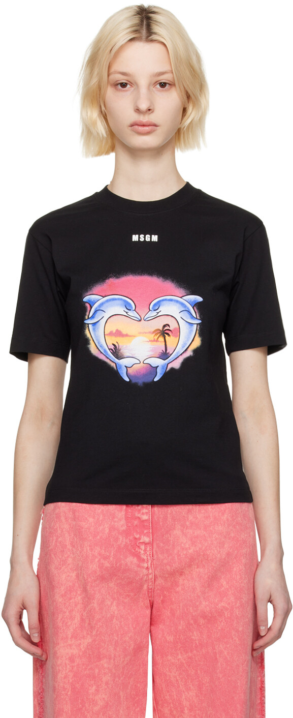 Черная футболка с круглым вырезом MSGM, Черный, Черная футболка с круглым вырезом MSGM
Черная футболка с круглым вырезом MSGM, Черный, Черная футболка с круглым вырезом MSGM