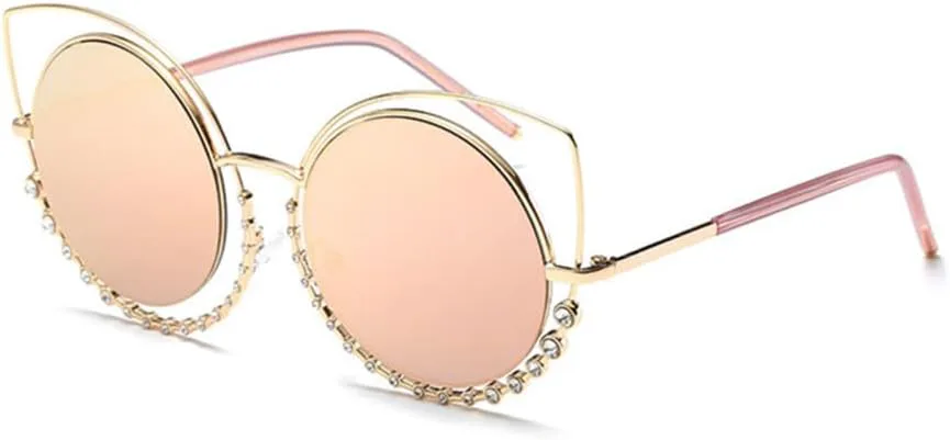Женские солнцезащитные очки «кошачий глаз» с круглыми линзами и бриллиантовым оправой, зеркальные, розовые, женские, с защитой от УФ-излучения UV400 LANGSER, 1
Женские солнцезащитные очки «кошачий глаз» с круглыми линзами и бриллиантовым оправой, зеркальные, розовые, женские, с защитой от УФ-излучения UV400 LANGSER, 1