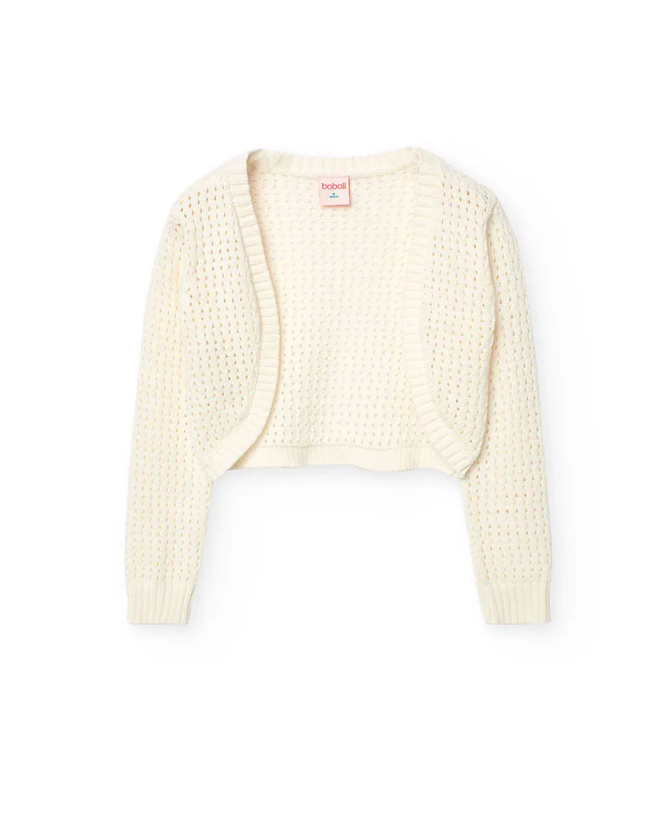 Трикотажный жакет открытого кроя для девочек Boboli, белый
Трикотажный жакет открытого кроя для девочек Boboli, белый