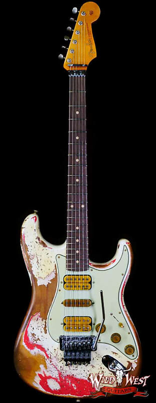Электрогитара Fender Custom Shop Wild West White Lightning Stratocaster HSH Floyd Rose Rosewood Board 22 Frets Heavy Relic Fiesta Red 
Электрогитара Fender Custom Shop Wild West White Lightning Stratocaster HSH Floyd Rose Rosewood Board 22 Frets Heavy Relic Fiesta Red