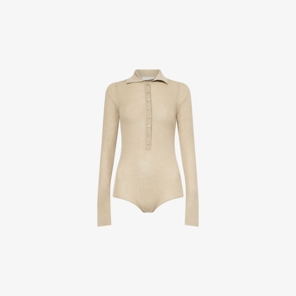 Боди The Frankie Shop из шерсти, шелка и кашемира с воротником-поло, желтый
Боди The Frankie Shop из шерсти, шелка и кашемира с воротником-поло, желтый