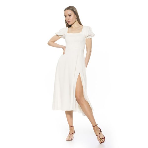Женское платье миди Iris с присборенными рукавами-фонариками и разрезом спереди Alexia Admor, белый
Женское платье миди Iris с присборенными рукавами-фонариками и разрезом спереди Alexia Admor, белый