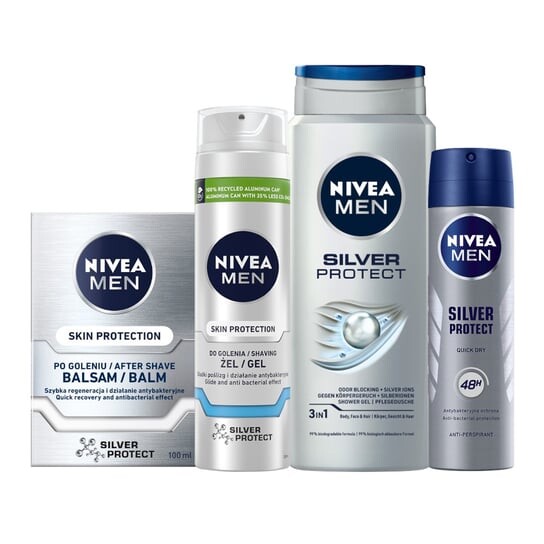 Набор мужской косметики Nivea Men Silver, Protect
Набор мужской косметики Nivea Men Silver, Protect