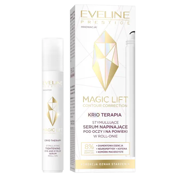 Стимулирующая укрепляющая сыворотка под глаза и на веки роликовая, 15 мл Eveline Cosmetics Magic lift
Стимулирующая укрепляющая сыворотка под глаза и на веки роликовая, 15 мл Eveline Cosmetics Magic lift
