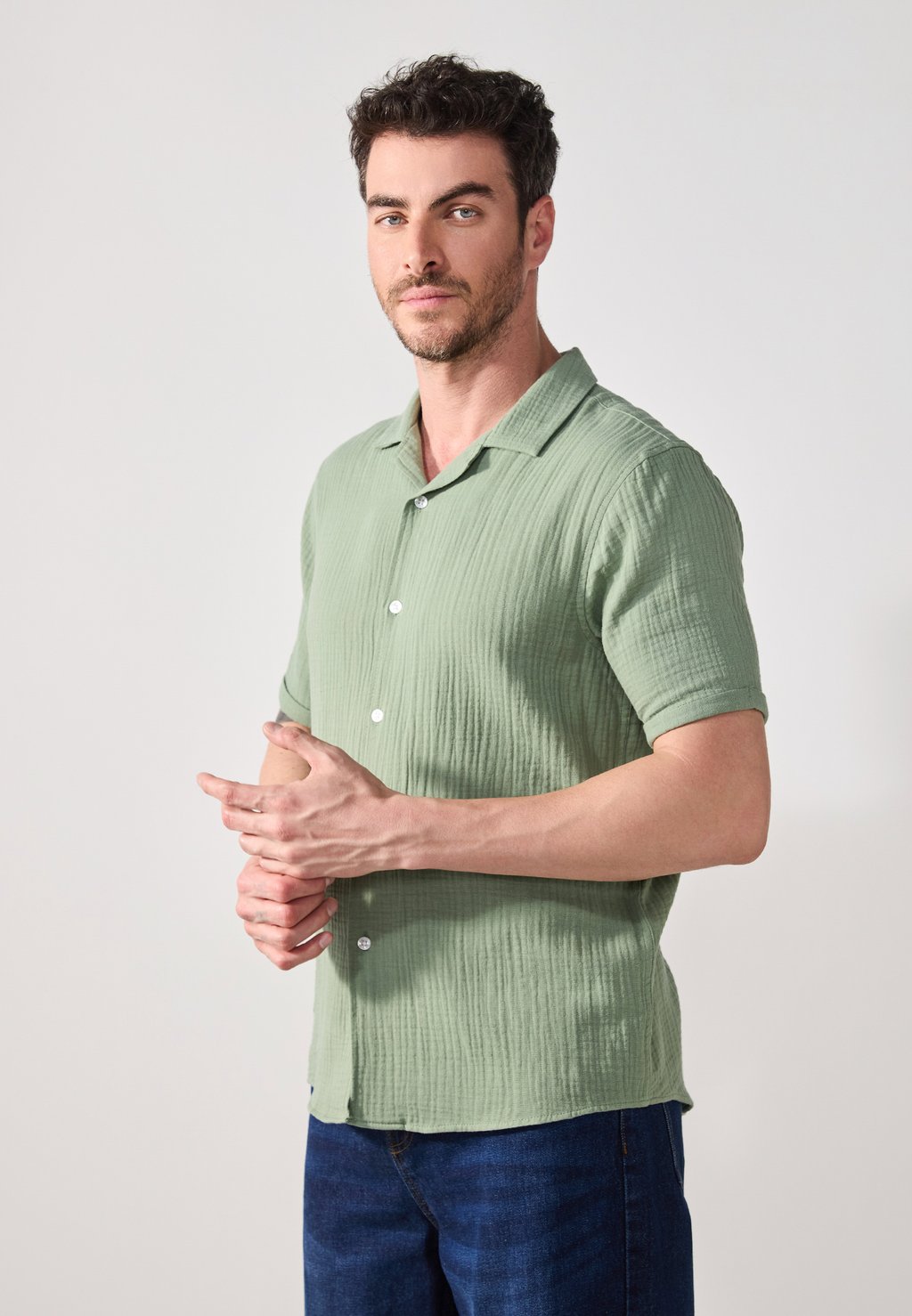 Рубашка Pier One by Zalando, зеленый 
Рубашка Pier One by Zalando, зеленый