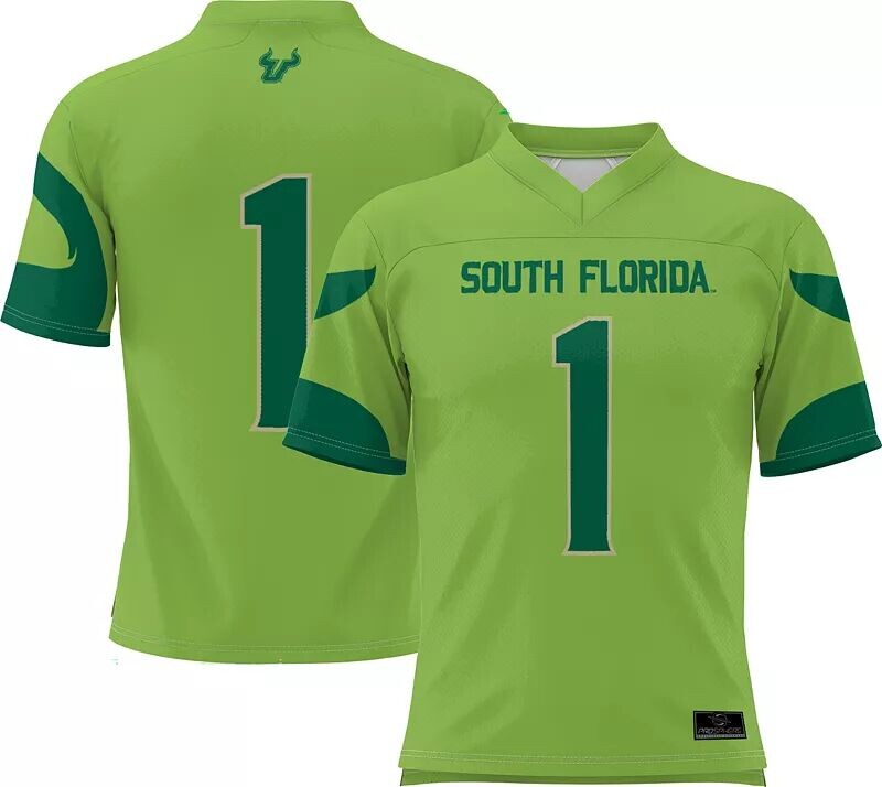 Мужская зеленая полностью сублимированная футбольная майка Prosphere South Florida Bulls #1
Мужская зеленая полностью сублимированная футбольная майка Prosphere South Florida Bulls #1