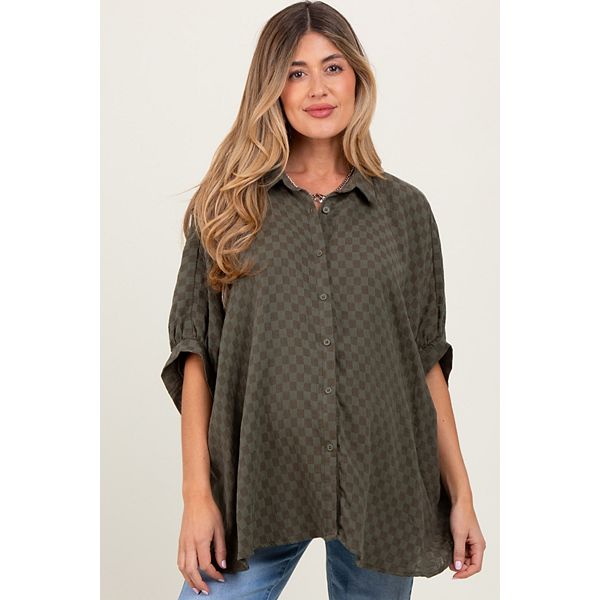 Блуза с принтом в клетку для беременных, короткий рукав, оверсайз Pinkblush, Olive Green
Блуза с принтом в клетку для беременных, короткий рукав, оверсайз Pinkblush, Olive Green