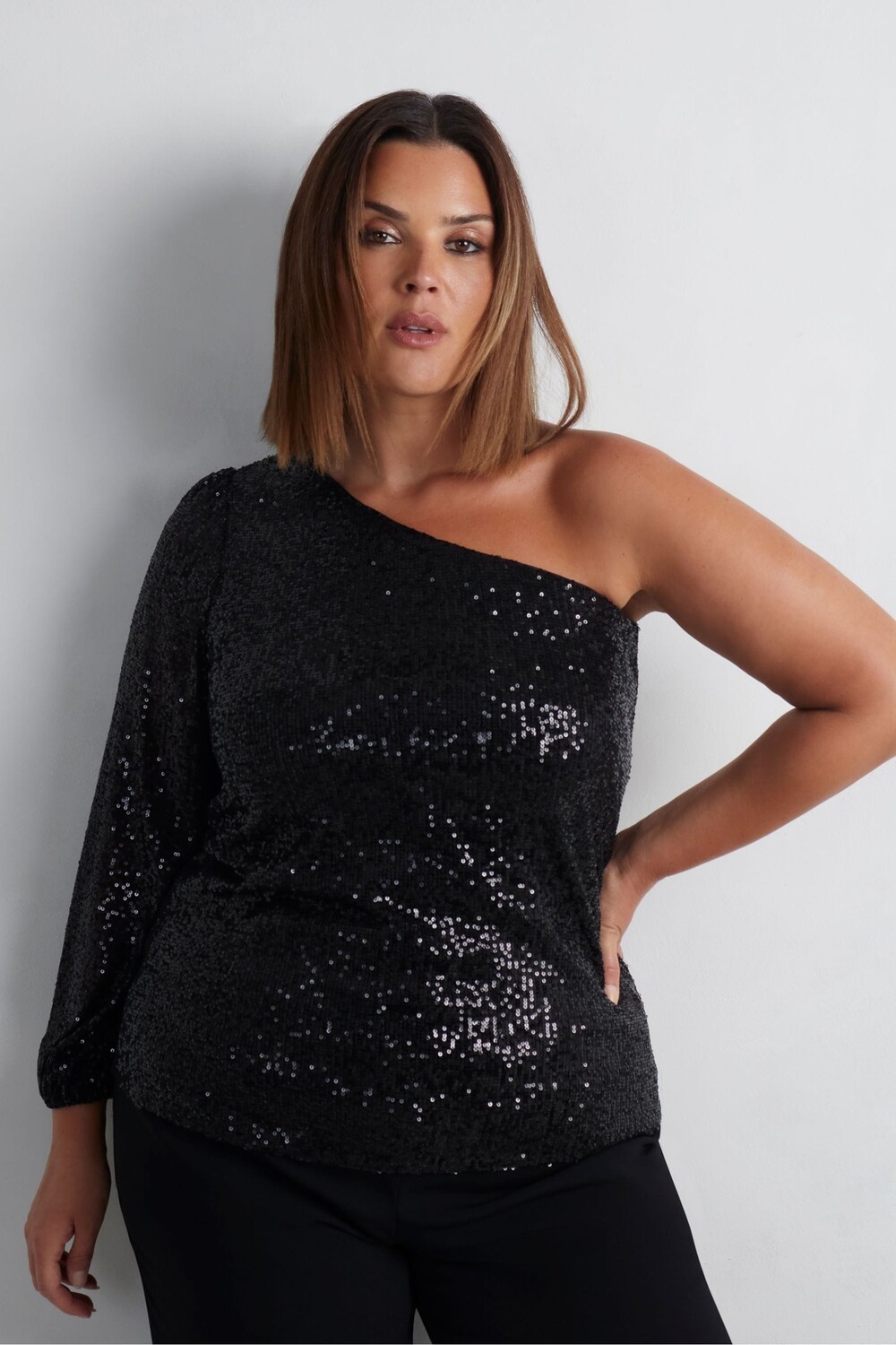 Топ на одно плечо с блестками Curve Live Unlimited, черный
Топ на одно плечо с блестками Curve Live Unlimited, черный