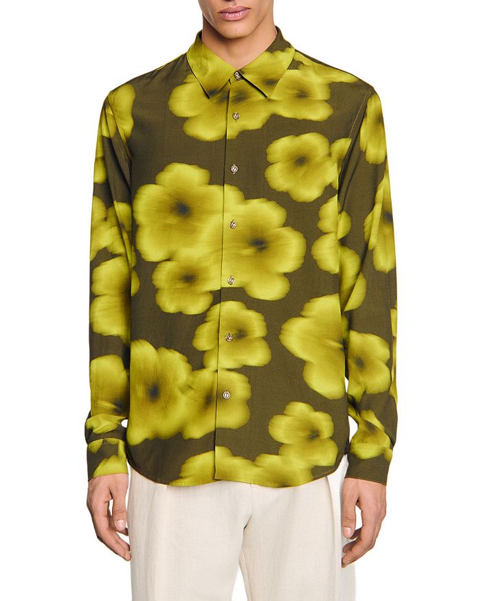 Свободная рубашка с цветочным принтом Sandro, зеленый
Свободная рубашка с цветочным принтом Sandro, зеленый