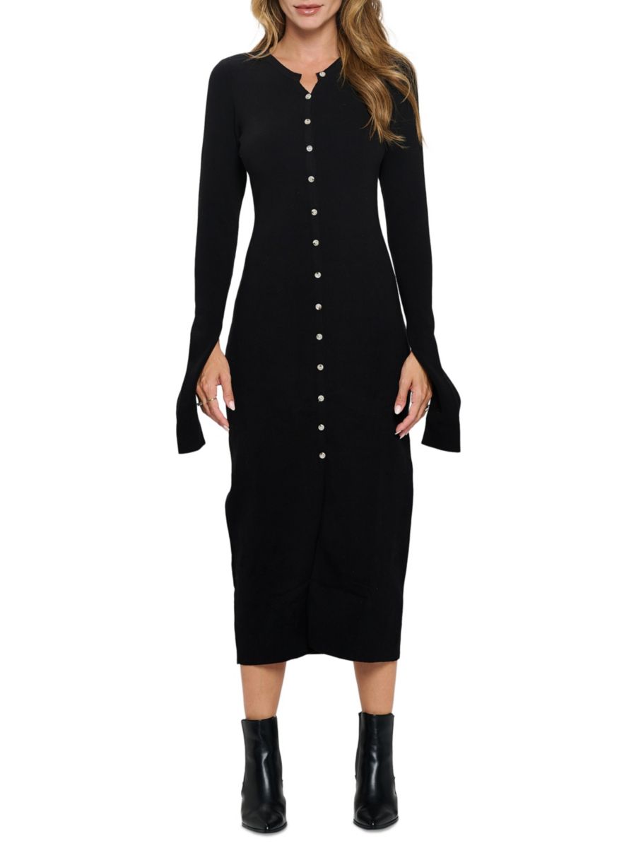 Платье-свитер миди в рубчик Renee C., черный
Платье-свитер миди в рубчик Renee C., черный