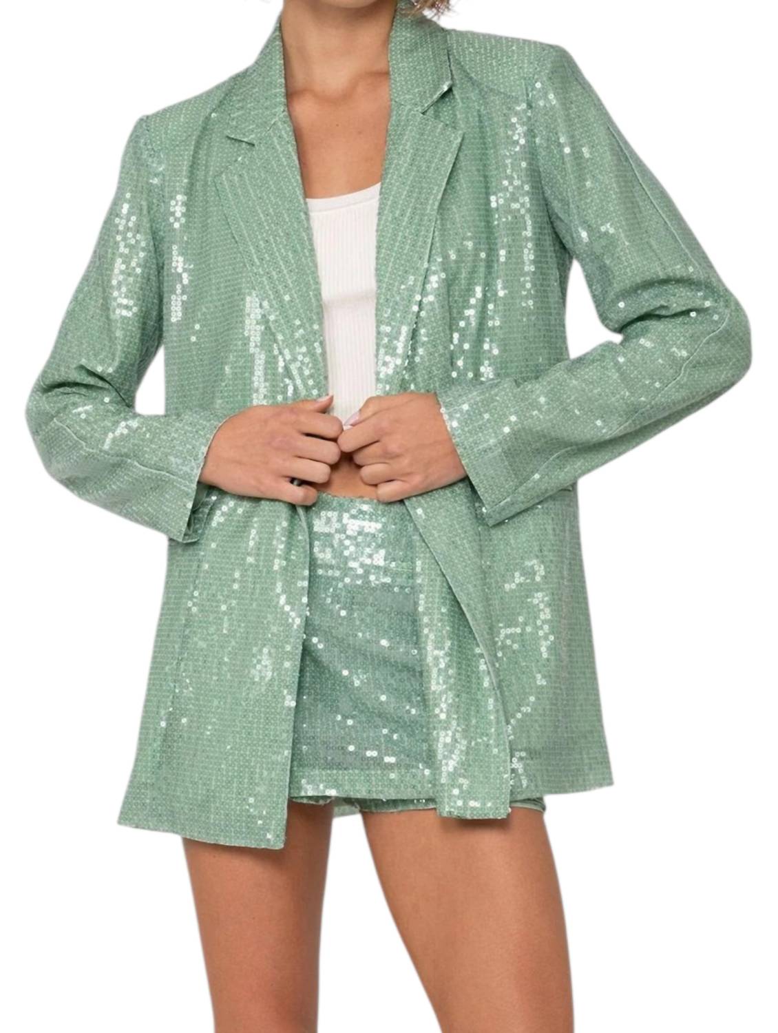 Фарина Блейзер в бирюзовом пайетковом NONCHALANTLABEL
Фарина Блейзер в бирюзовом пайетковом NONCHALANTLABEL