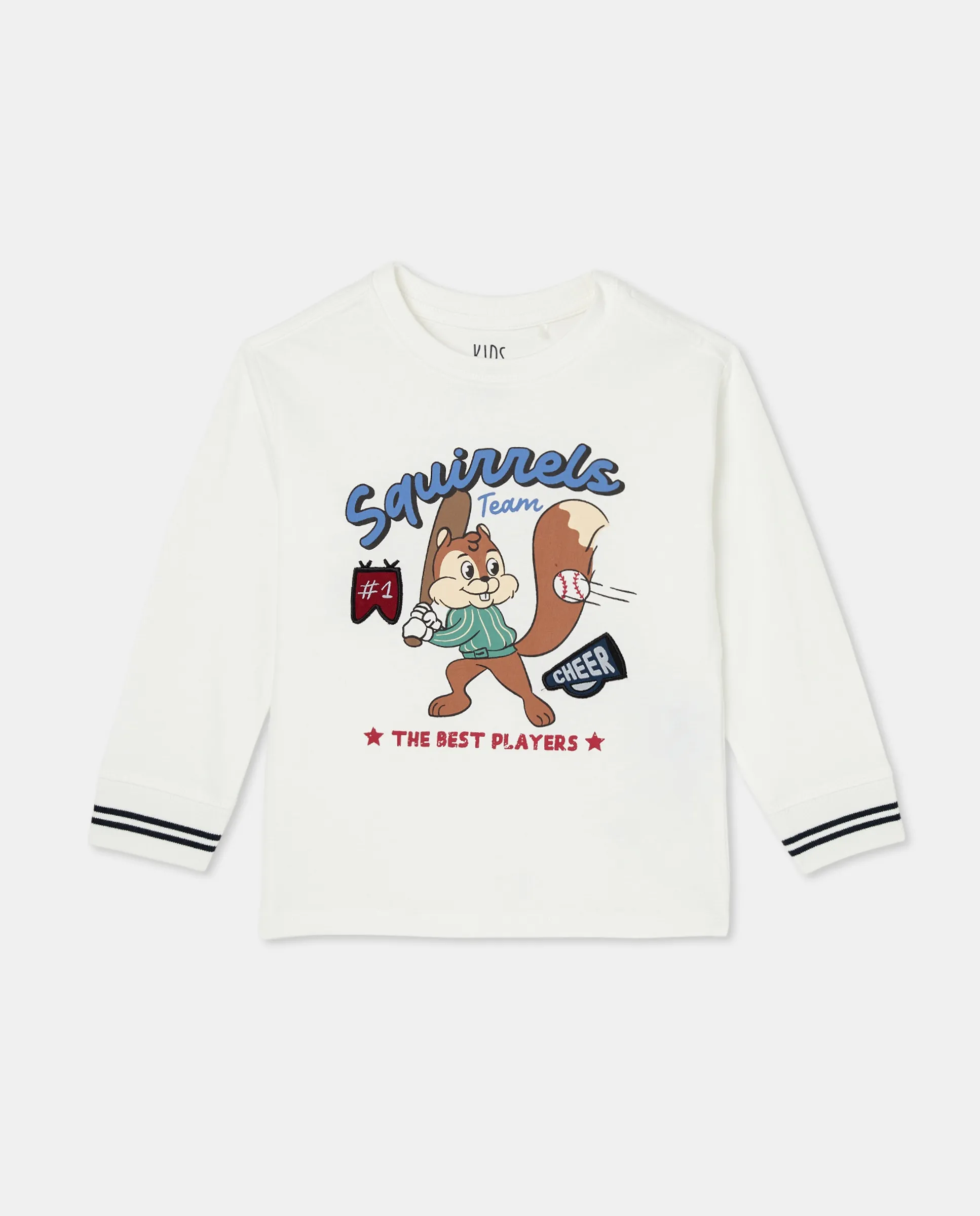 Длинный рукав футболка с детскими нашивками Kids El Corte Inglés, белый 
Длинный рукав футболка с детскими нашивками Kids El Corte Inglés, белый