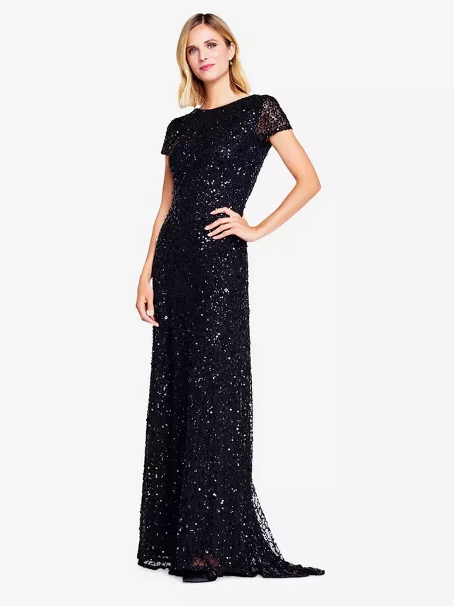 Платье Adrianna Papell Scoop Back Sequin Maxi, черный
Платье Adrianna Papell Scoop Back Sequin Maxi, черный