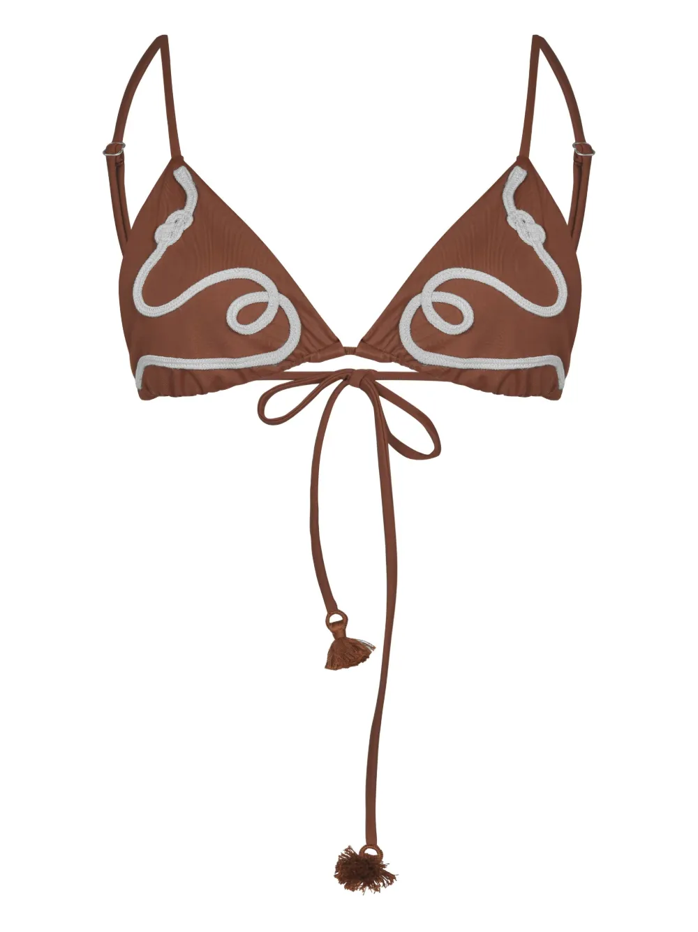 Топ бикини с вышивкой Johanna Ortiz, коричневый 
Топ бикини с вышивкой Johanna Ortiz, коричневый
