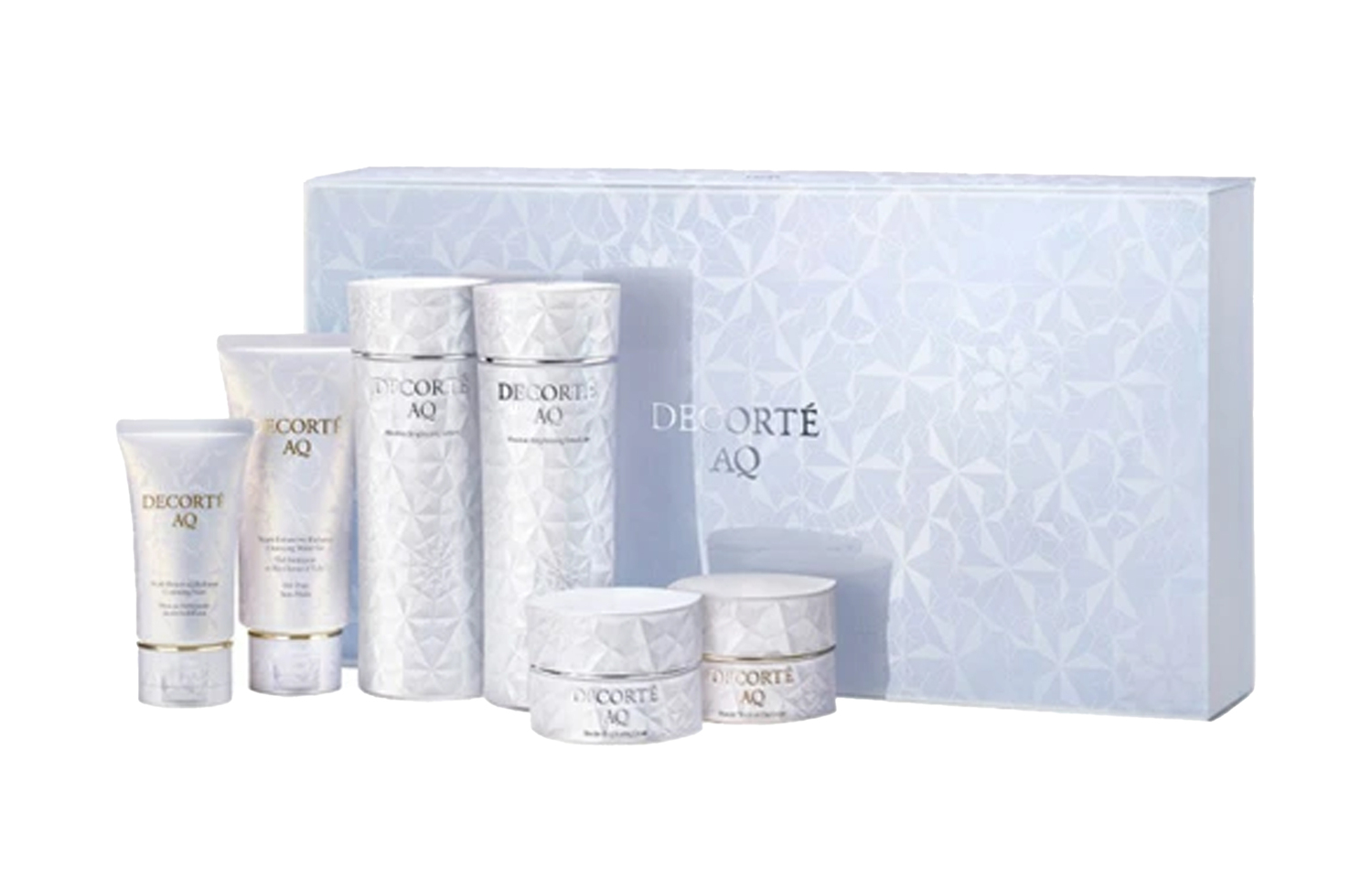 Daike Limited AQ Revitalizing Luminous Water And Emulsion Set набор для ухода за кожей увлажняющий комплект из 6 предметов DECORTE
Daike Limited AQ Revitalizing Luminous Water And Emulsion Set набор для ухода за кожей увлажняющий комплект из 6 предметов DECORTE
