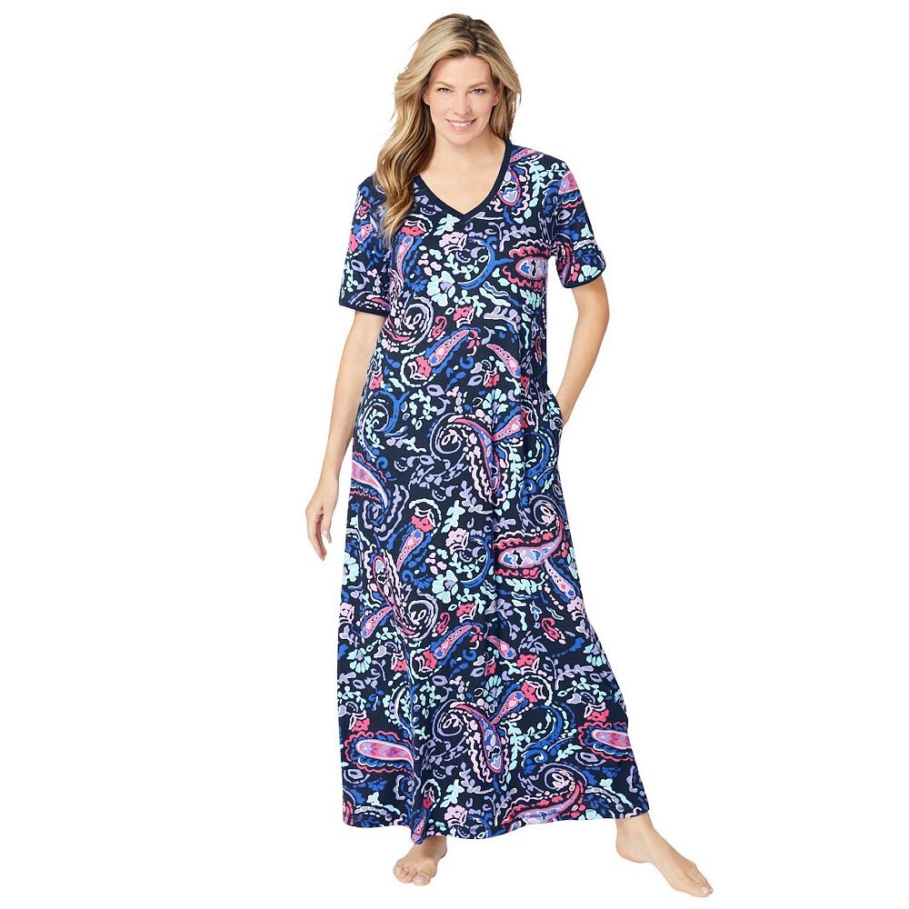 Длинная женская футболка-шезлонг Dreams & Co. для миниатюрных размеров больших размеров, цвет Navy Paisley
Длинная женская футболка-шезлонг Dreams & Co. для миниатюрных размеров больших размеров, цвет Navy Paisley