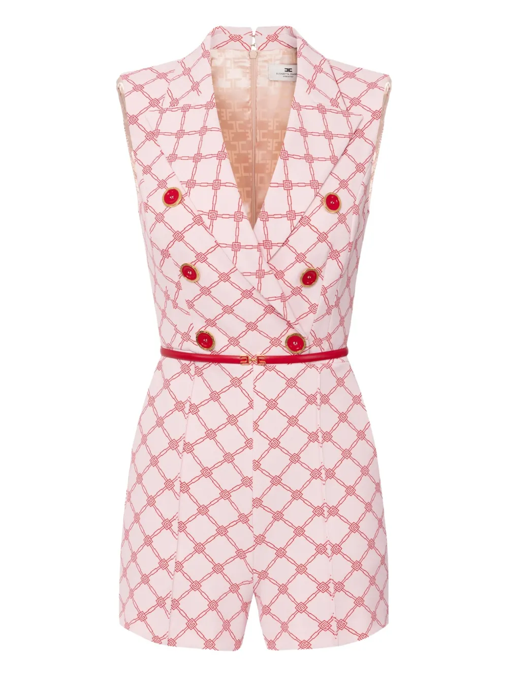 Двубортный комбинезон с логотипом Elisabetta Franchi, розовый
Двубортный комбинезон с логотипом Elisabetta Franchi, розовый