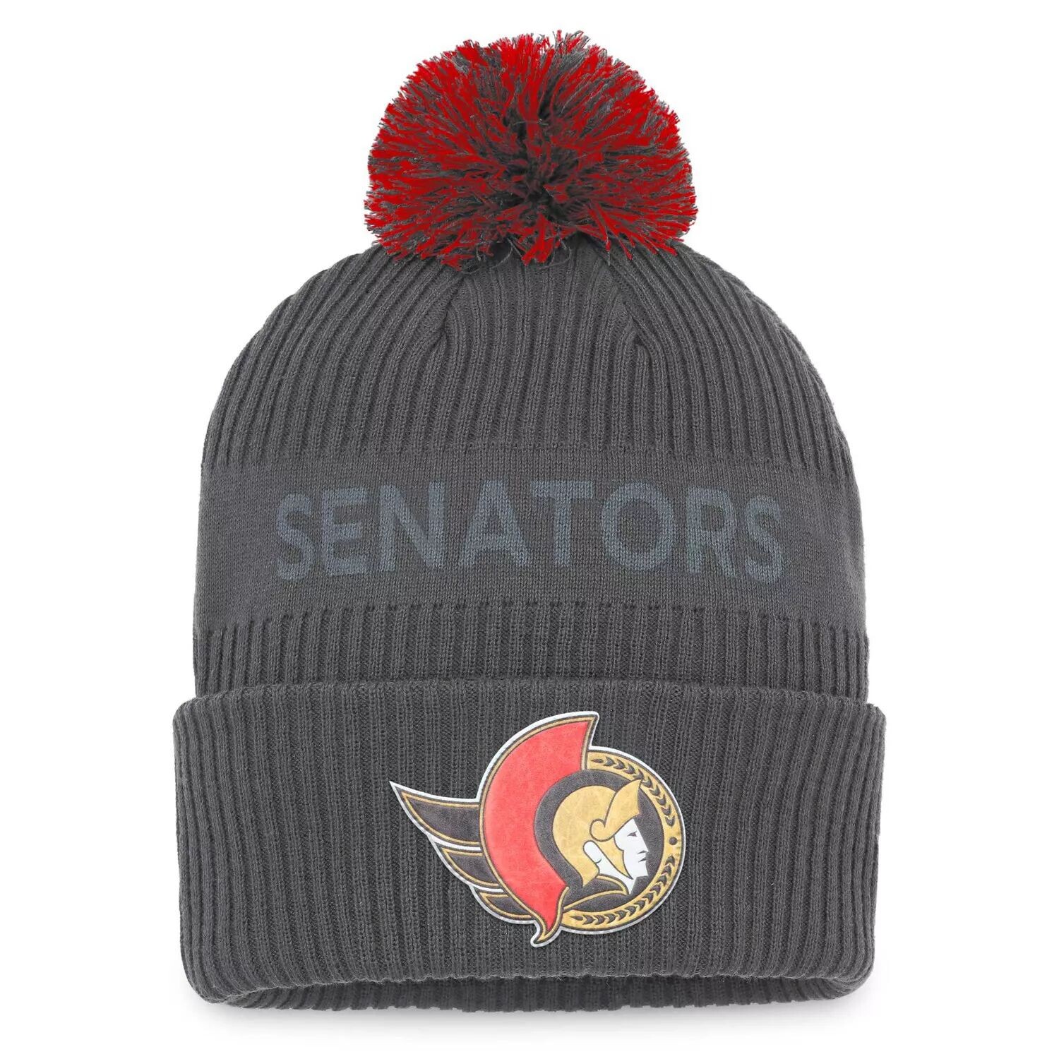 Мужская темно-серая мужская вязаная шапка Fanatics Ottawa Senators Authentic Pro Home Ice с манжетами и помпоном
Мужская темно-серая мужская вязаная шапка Fanatics Ottawa Senators Authentic Pro Home Ice с манжетами и помпоном