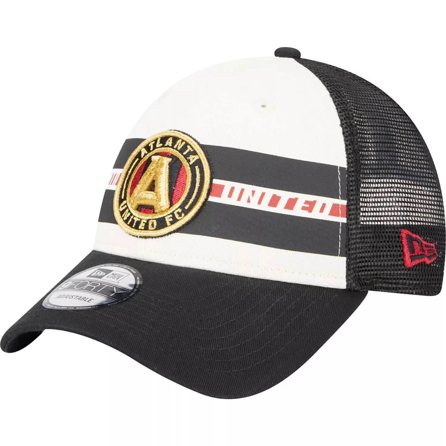 Мужская кепка New Era White/Black Atlanta United FC Team Stripes 9FORTY Trucker Snapback 
Мужская кепка New Era White/Black Atlanta United FC Team Stripes 9FORTY Trucker Snapback