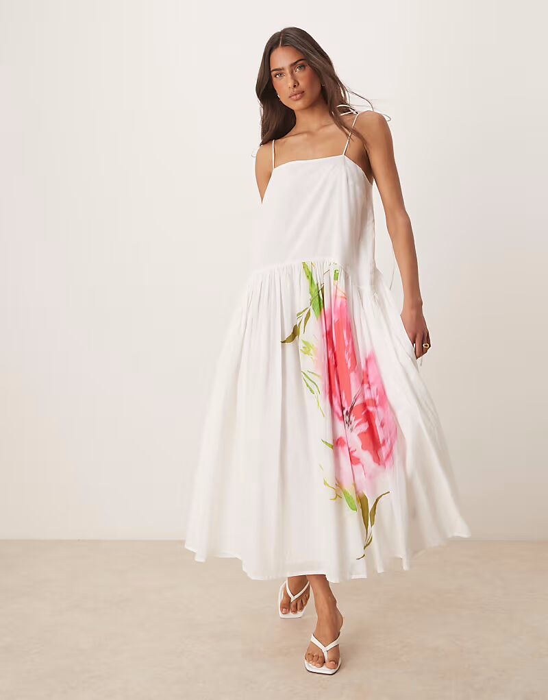 Платье макси ASOS DESIGN с заниженной талией и цветочным принтом
Платье макси ASOS DESIGN с заниженной талией и цветочным принтом