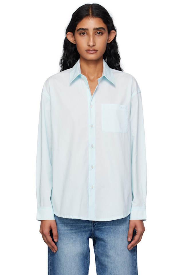 Бойфренд рубашка с логотипом A.P.C., синий 
Бойфренд рубашка с логотипом A.P.C., синий