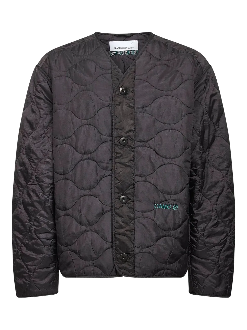 Стеганая куртка с вышивкой логотипа Oamc Peacemaker, черный
Стеганая куртка с вышивкой логотипа Oamc Peacemaker, черный