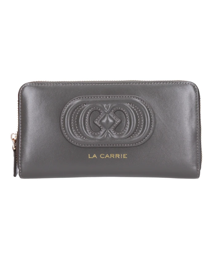 Большой кожаный кошелек с гигантским логотипом La Carrie, серый
Большой кожаный кошелек с гигантским логотипом La Carrie, серый