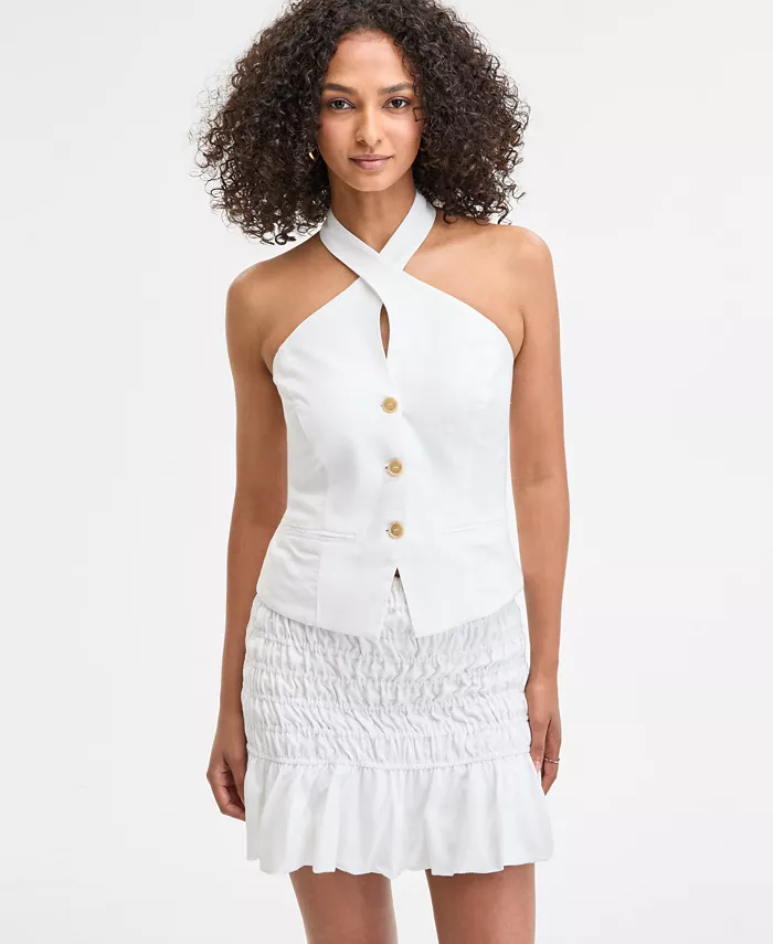 Женский топ-халтер на пуговицах Bar III, белый
Женский топ-халтер на пуговицах Bar III, белый