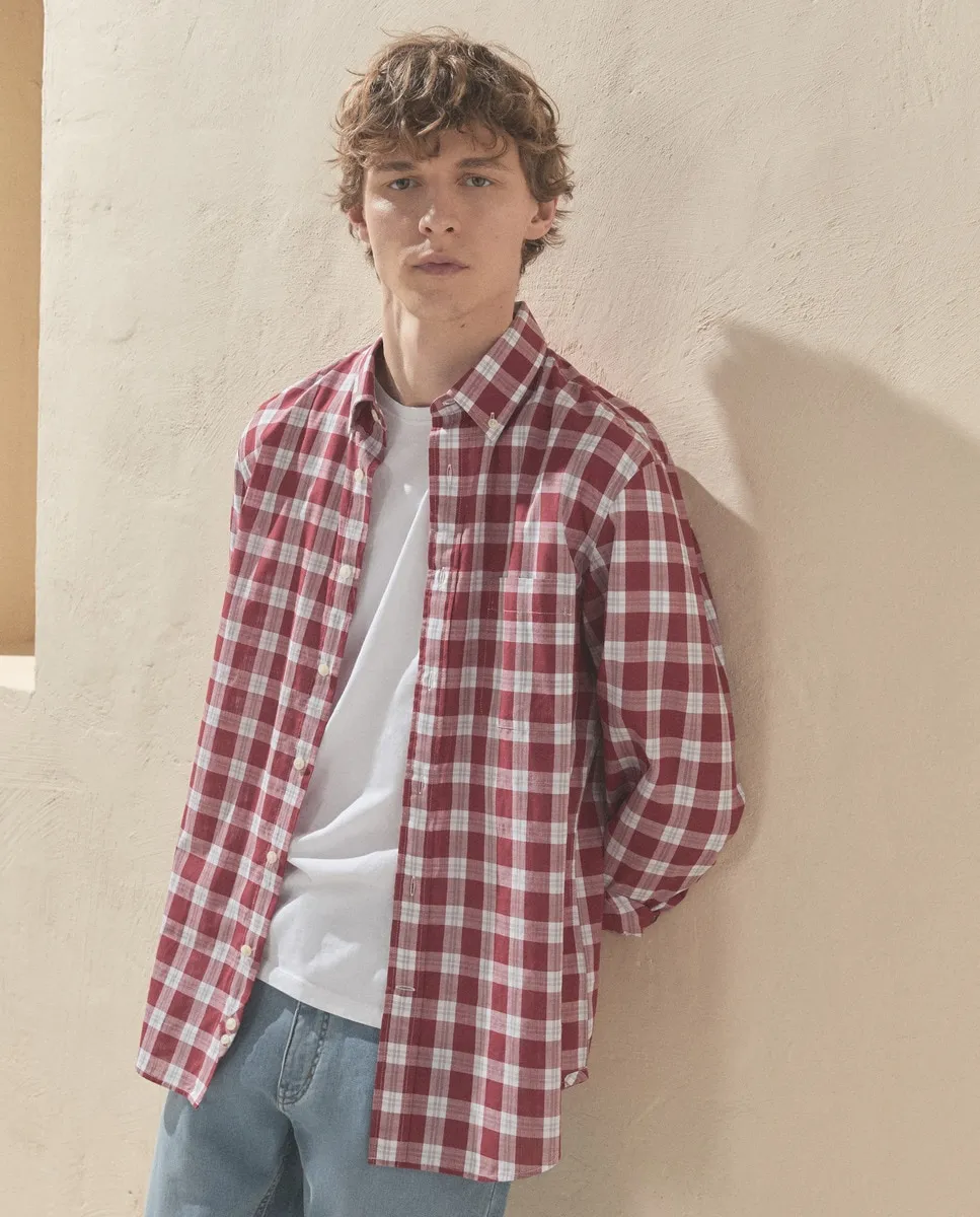 Мужская клетчатая поплиновая рубашка Dustin, гранатовый
Мужская клетчатая поплиновая рубашка Dustin, гранатовый