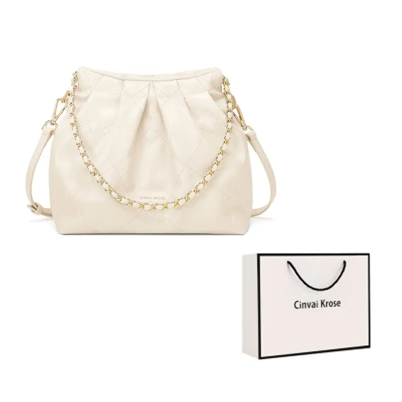 CinvaiKrose Женская сумка через плечо среднего размера бежево-черная, Ecru
CinvaiKrose Женская сумка через плечо среднего размера бежево-черная, Ecru