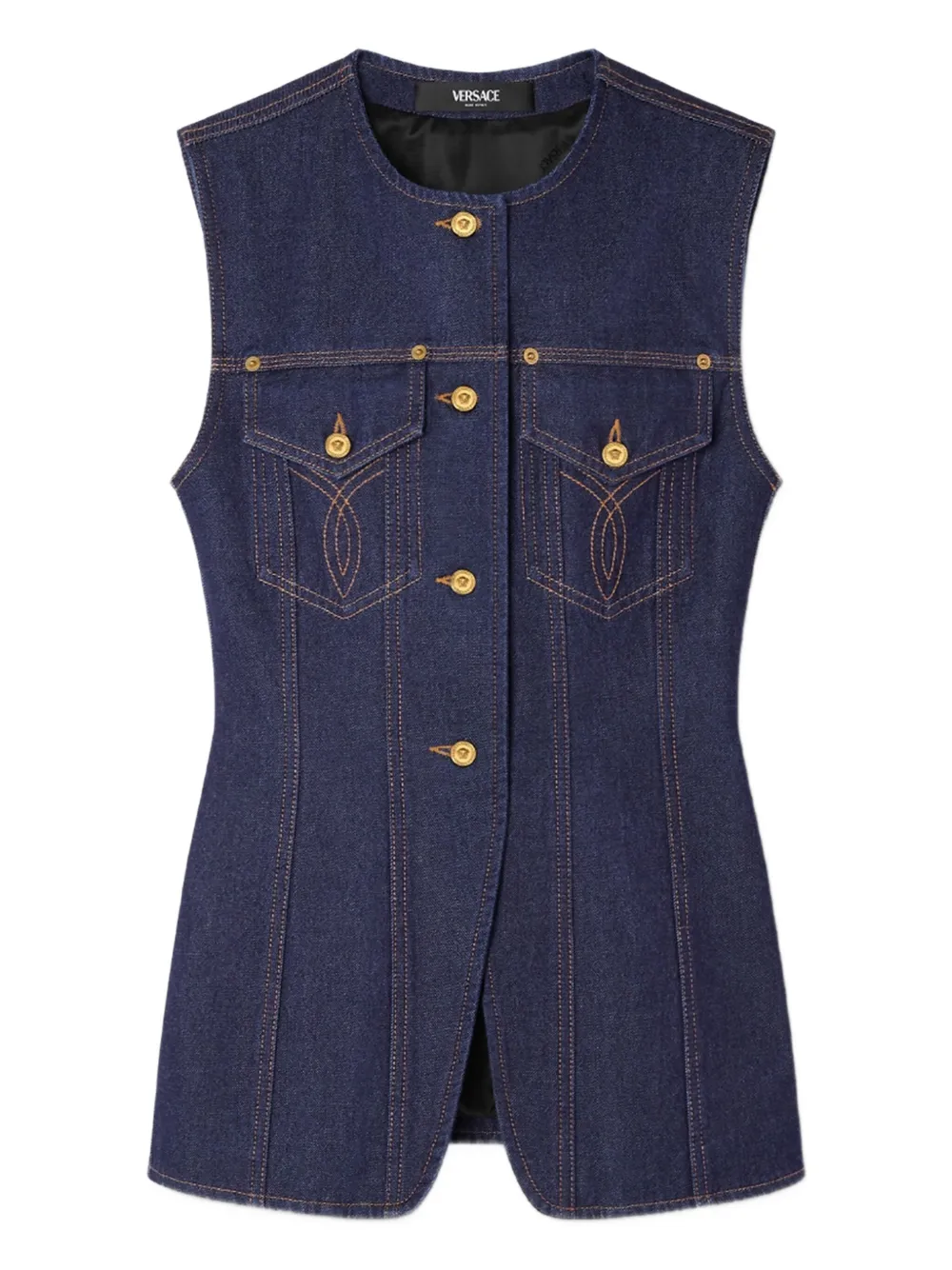 Джинсовый жилет на пуговицах VERSACE, синий
Джинсовый жилет на пуговицах VERSACE, синий
