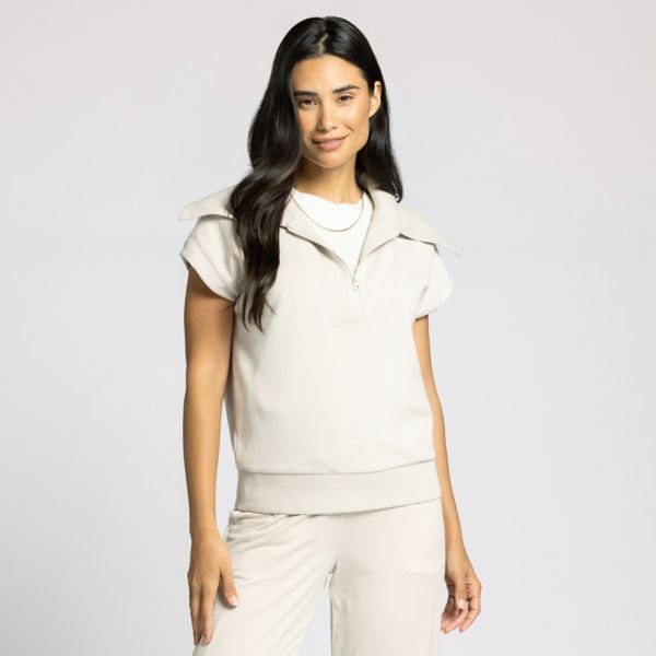 Женский топ-леторуб с короткими рукавами и полумолнией Thread & Supply, коричневый 
Женский топ-леторуб с короткими рукавами и полумолнией Thread & Supply, коричневый