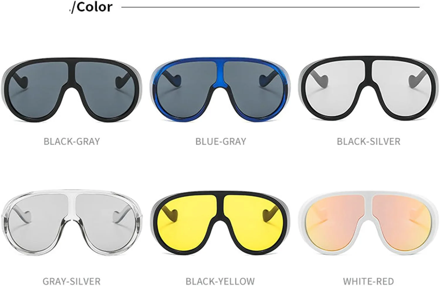 Willochra Модные солнцезащитные очки-маска Fashion Wave для женщин и мужчин, стильные большие солнцезащитные очки, футуристический щит, панк-очки в стиле Y2K, Yellow
Willochra Модные солнцезащитные очки-маска Fashion Wave для женщин и мужчин, стильные большие солнцезащитные очки, футуристический щит, панк-очки в стиле Y2K, Yellow