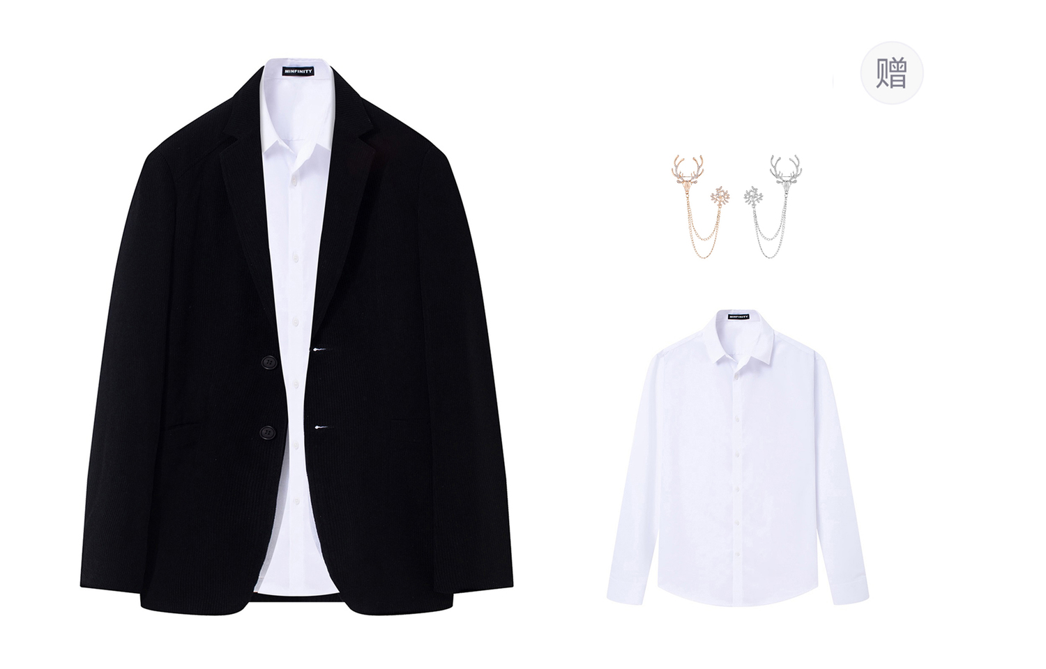 Minfinity Универсальный деловой костюм, Black (Comes with Brooch+White Shirt)
Minfinity Универсальный деловой костюм, Black (Comes with Brooch+White Shirt)