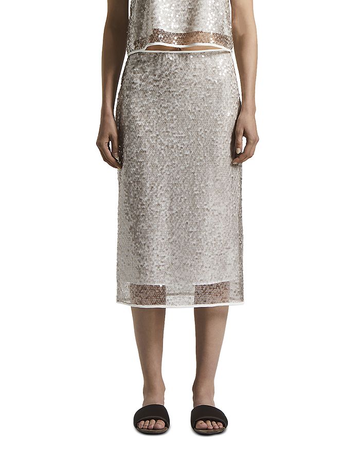 Юбка миди с пайетками Peserico, коричневый/бежевый 
Юбка миди с пайетками Peserico, коричневый/бежевый