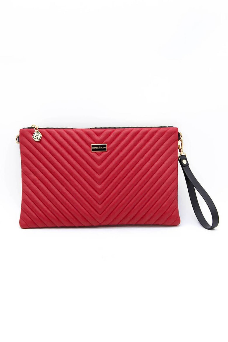 Стеганый клатч из экокожи Silver&Polo, красный 
Стеганый клатч из экокожи Silver&Polo, красный