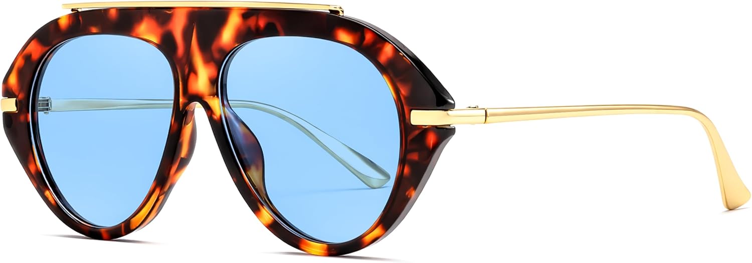 Солнцезащитные очки-авиаторы FEISEDY в стиле ретро для женщин и мужчин, модные, увеличенного размера, в винтажном стиле 70-х, металлические, артикул B0408, Leopard Frame Blue Lens
Солнцезащитные очки-авиаторы FEISEDY в стиле ретро для женщин и мужчин, модные, увеличенного размера, в винтажном стиле 70-х, металлические, артикул B0408, Leopard Frame Blue Lens