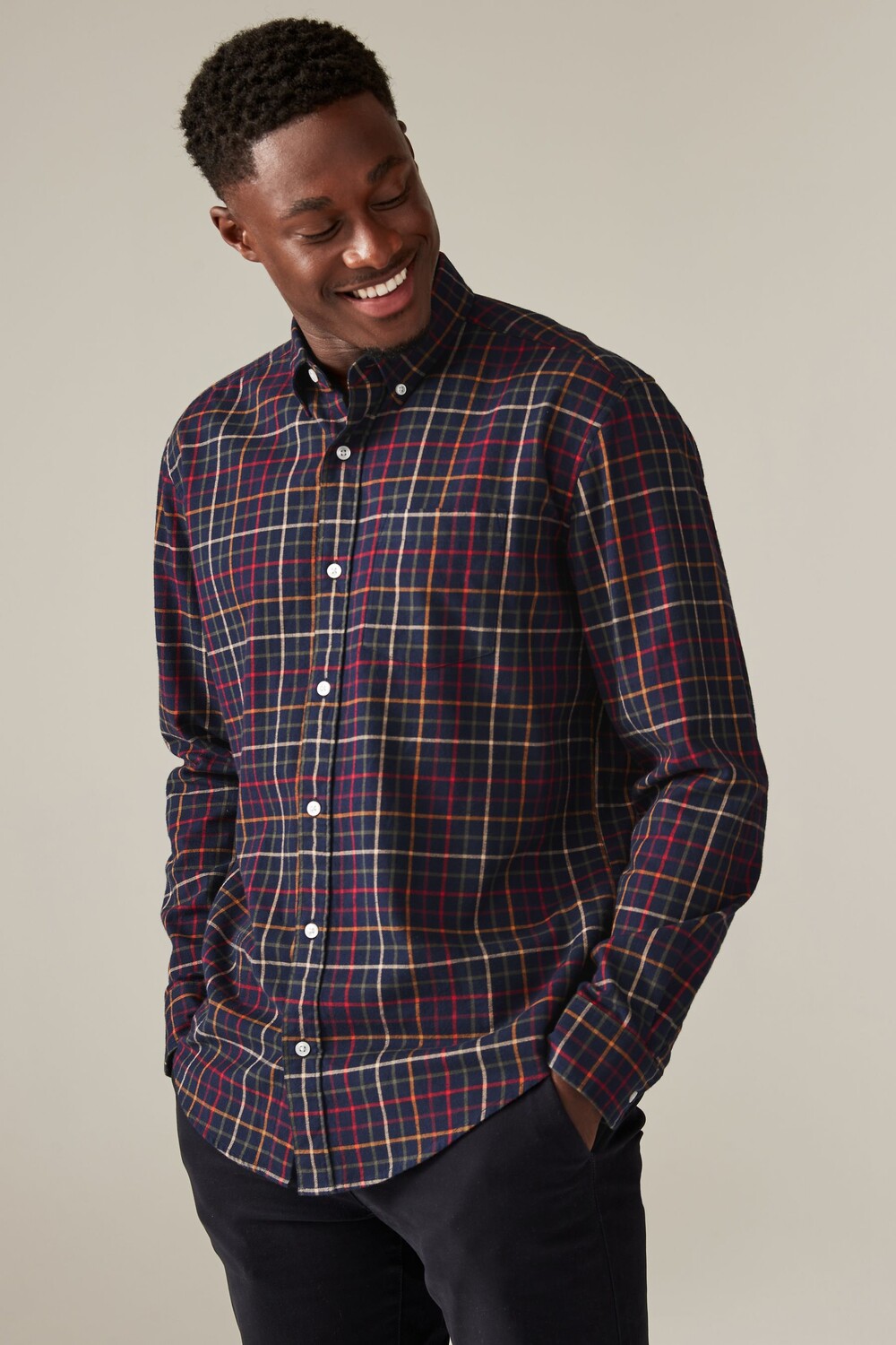 Рубашка в клетку из 100% хлопка с длинным рукавом из 100% хлопка Next, синий 
Рубашка в клетку из 100% хлопка с длинным рукавом из 100% хлопка Next, синий